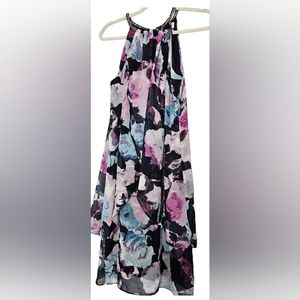 Jessica Simpson 10 Rhinstone Collar Halter Draped Dress